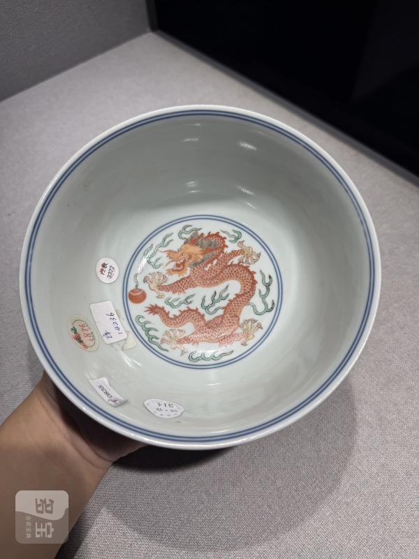 清道光 五彩龙凤纹碗 - 图11